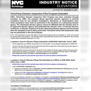 Elevator Inspection Pilot Program Flyer